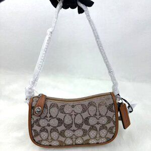 Coach Swinger 20 Crystal Bag In Signature Jacquard Burnished Amber Original Box